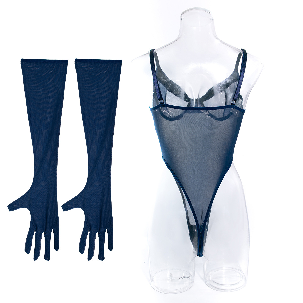Women Underwear Black Mesh Bodysuit Lingerie - 图片 5